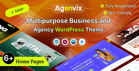 Agenvix – Multipurpose Business & Agency WordPress Theme WordPress theme homepage layout for a agency creative website