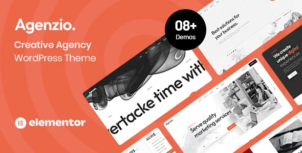 Agenzio - Creative Agency & Portfolio WordPress Theme WordPress theme homepage layout for a agency creative website
