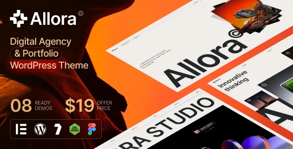 Allora - Creative Agency & Portfolio WordPress Theme WordPress theme homepage layout for a agency creative website
