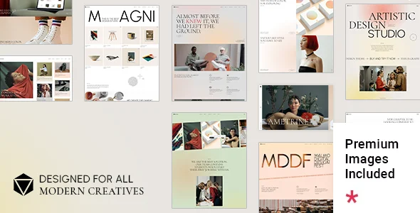 Ametrine - Modern Creative WordPress Theme WordPress theme homepage layout for a agency creative website