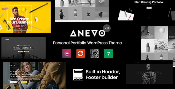 Anevo - Personal Portfolio WordPress Theme WordPress theme homepage layout for a agency creative website