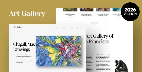 Arte | Gallery & Museum WordPress Theme — homepage layout