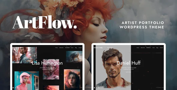 ArtFlow - Artist, Painter Portfolio WordPress Theme — homepage layout