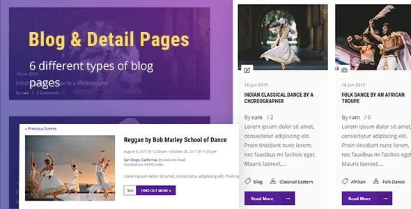 Dance Studio - Art School, Music Theme — content section layout