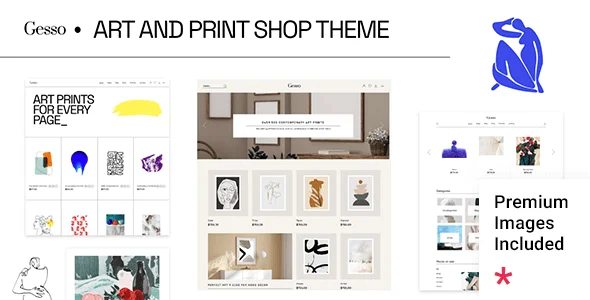 Gesso - Art & Print Shop WordPress Theme — homepage layout