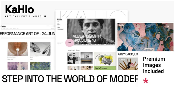 Kahlo - Art Gallery and Museum WordPress Theme — homepage layout