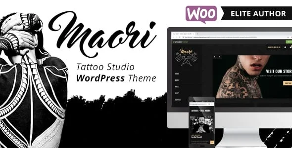 Maori - Tattoo Studio WordPress Theme — homepage layout