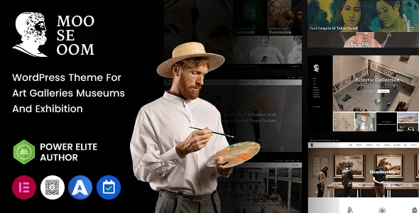 Mooseoom - Art Gallery, Museum & Exhibition WordPress Theme — homepage layout
