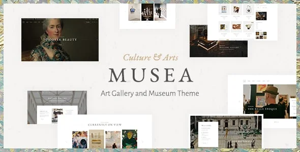 Musea - Art Gallery and Museum WordPress Theme — homepage layout
