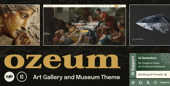 Ozeum | Art Gallery and Museum Theme — homepage layout
