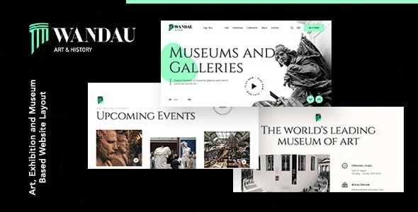 Wandau | Art & History Museum WordPress Theme — homepage layout