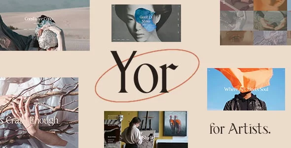 Yor - Artist WordPress Theme — homepage layout