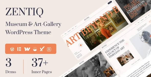 Zentiq – Museum & Art-Gallery WordPress Theme — homepage layout
