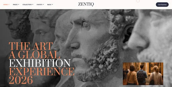 Zentiq – Museum & Art-Gallery WordPress Theme — interior page design