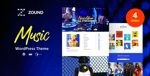 Zound - Music Band WordPress Theme — homepage layout