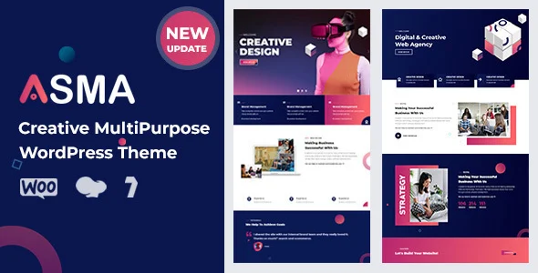 Asma - Creative Agency WordPress Theme WordPress theme homepage layout for a agency creative website