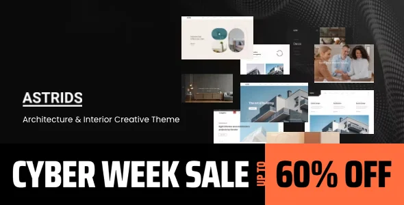 Astrids - Architecture WordPress Theme WordPress theme homepage layout for a agency architecture portfolio creative website