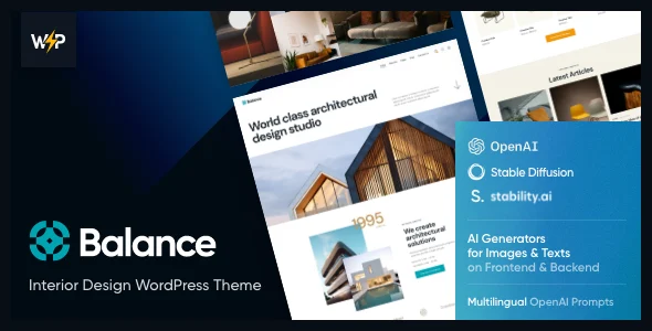 Balance - Interior Design WordPress Theme WordPress theme homepage layout for a architecture creative website