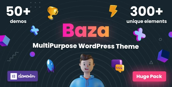 Baza - Creative MultiPurpose WordPress Theme WordPress theme homepage layout for a agency creative website