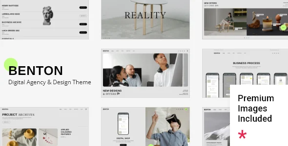 Benton - Digital Agency WordPress Theme WordPress theme homepage layout for a agency creative website
