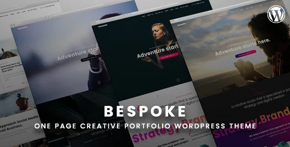 Bespoke - Onepage Creative WordPress Theme WordPress theme homepage layout for a agency creative website