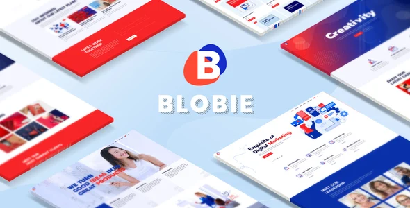 Blobie - Multiconcept Creative WordPress Theme WordPress theme homepage layout for a agency creative website