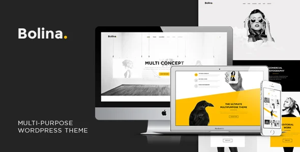 Bolina - Trendy & Stylist WordPress Theme WordPress theme homepage layout for a agency creative website