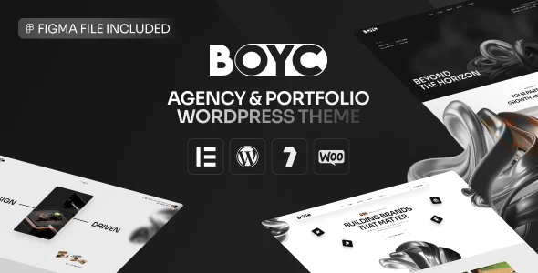 Boyc - Creative Agency Portfolio WordPress Theme WordPress theme homepage layout for a agency creative website