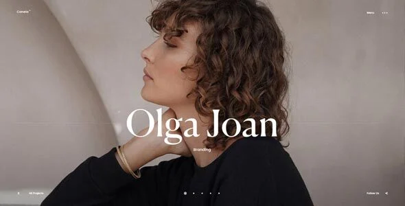 Canela - Creative Portfolio WordPress Theme WordPress theme homepage layout for a agency creative website