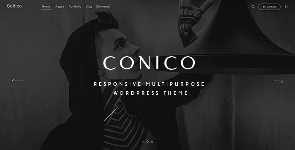 Conico — Responsive Multipurpose WordPress Theme WordPress theme homepage layout for a blog creative website