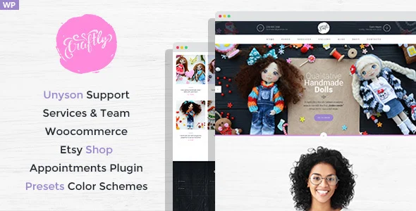 Craftly - Hobby and Crafts WordPress Theme WordPress theme homepage layout for a artist shop creative website