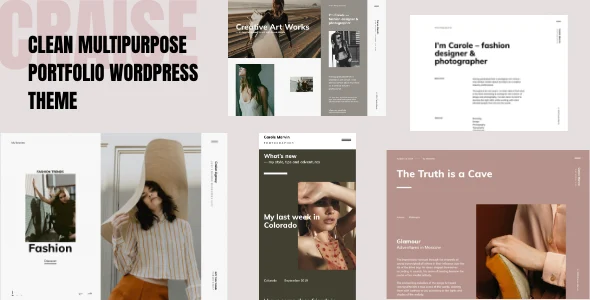 Craise - Multi-Purpose WordPress Portfolio Theme WordPress theme homepage layout for a ajax creative website