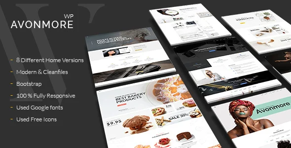 Creative Multipurpose WordPress Theme -  Avonmore WordPress theme homepage layout for a agency creative website