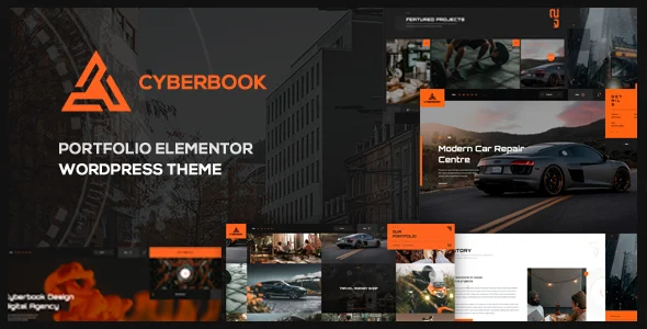 Cyberbook - Elementor Portfolio WordPress Theme WordPress theme homepage layout for a agency creative website