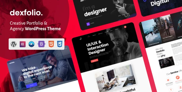 Dexfolio - Creative Portfolio & Agency WordPress Theme WordPress theme homepage layout for a agency creative website