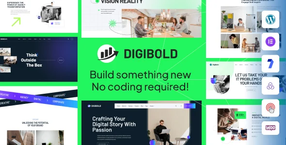 DigiBold - Digital Agency Creative Portfolio WordPress Theme Multipurpose WordPress theme homepage layout for a agency creative website