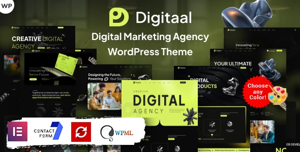 Digital - Digital Agency WordPress WordPress theme homepage layout for a agency creative website