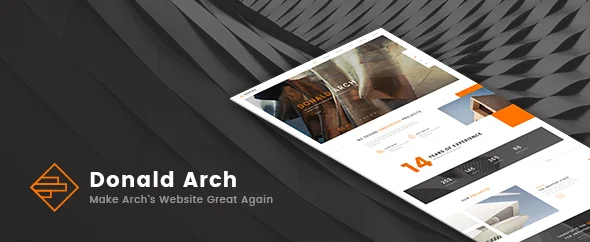 Donald Arch - Creative Architecture WordPress Theme WordPress theme homepage layout for a archi creative website