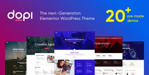 Dopi - Elementor MultiPurpose WordPress Theme WordPress theme homepage layout for a agency creative website