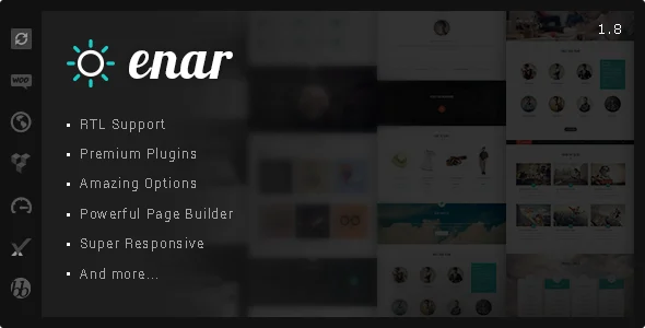 Enar - Responsive Multi-Purpose WordPress Theme WordPress theme homepage layout for a business creative website