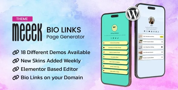 Meeek - Bio Links Builder Theme — homepage layout