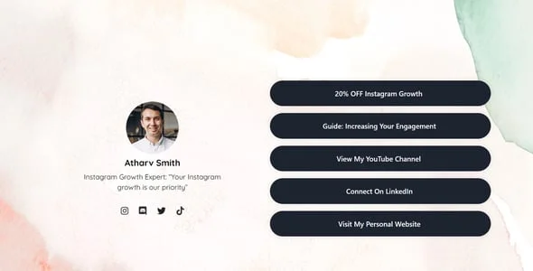 Meeek - Bio Links Builder Theme — interior page design
