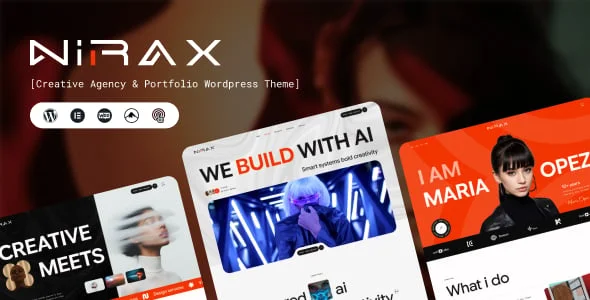 Nirax - Creative Agency WordPress — homepage layout