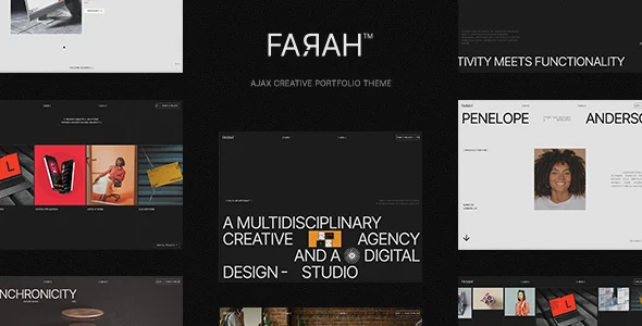 Farah - AJAX Creative Portfolio WordPress Theme WordPress theme homepage layout for a agency creative website