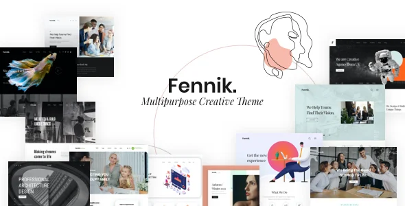 Fennik - Multipurpose Creative WordPress Theme WordPress theme homepage layout for a agency creative website