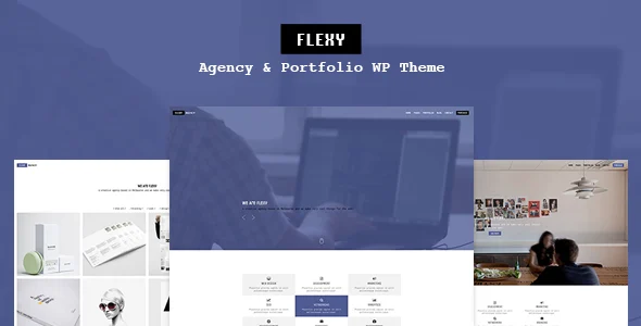Flexy - Agency & Portfolio WP Theme WordPress theme homepage layout for a agency creative website