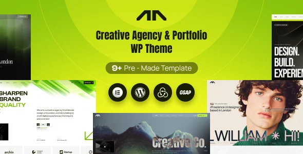 Grative - Creative Agency WordPress Theme WordPress theme homepage layout for a creative portfolio creative website