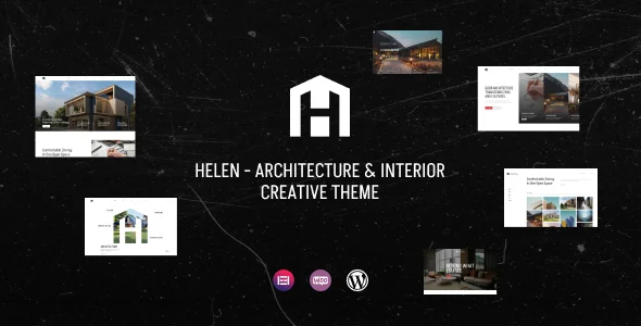 Helen - Architecture & Interior WordPress Theme WordPress theme homepage layout for a architect creative website