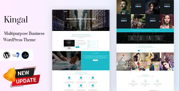 Kingal - MultiPurpose WordPress Theme WordPress theme homepage layout for a agency creative website