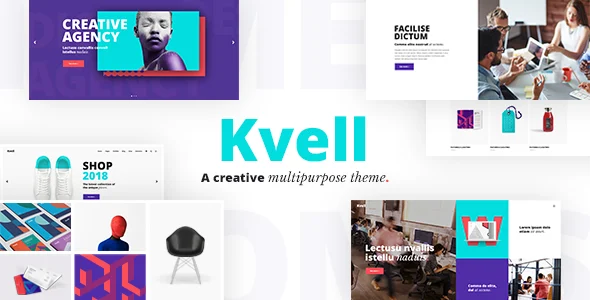 Kvell - A Creative Multipurpose WordPress Theme for Freelancers and Agencies WordPress theme homepage layout for a agency creative website